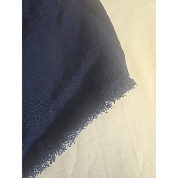 Tommy Bahama Women's Navy Linen St Lucia Boyfriend Shirt Size Small Roll Tab Raw - Picture 8 of 12